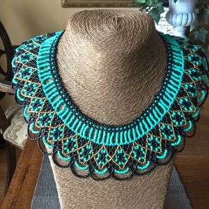 ARTISANAL WOVEN BIB NECKLACE